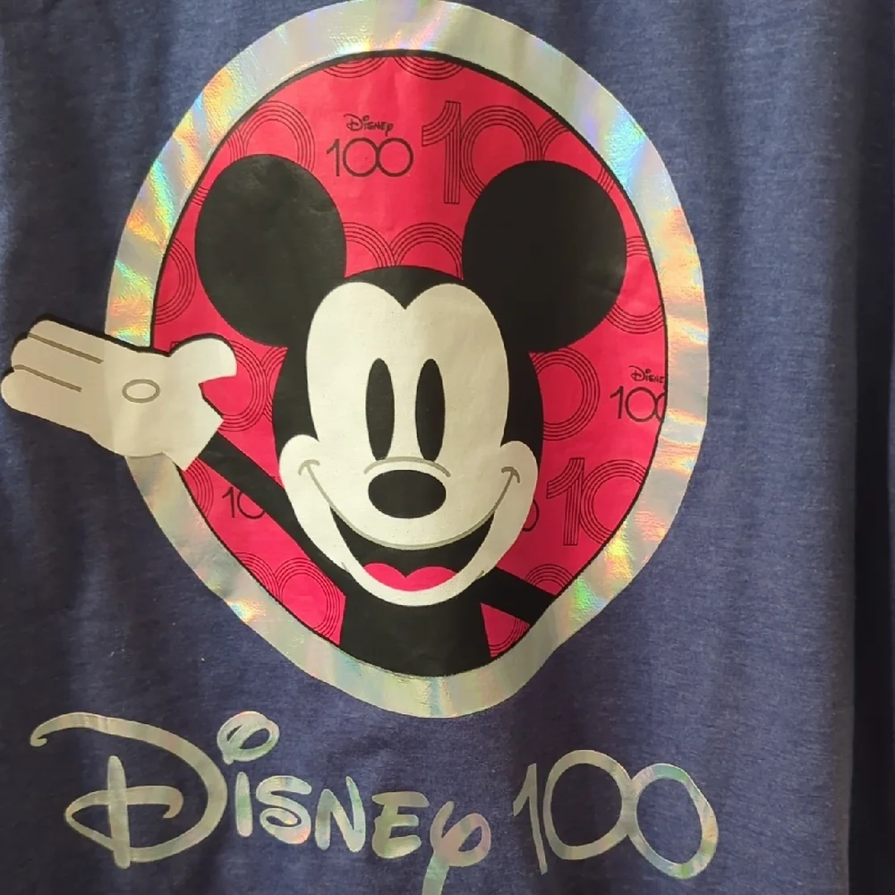 Disney 100 Mickey Mouse Graphic Tee | Blue Anniversary Shirt |Disney Parks Style